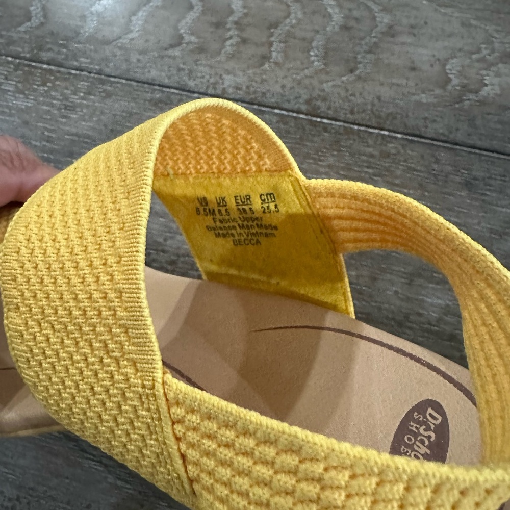 Dr. Scholls Stitch Fix Yellow Chunky Heel Platform Sandals - Picture 7 of 13